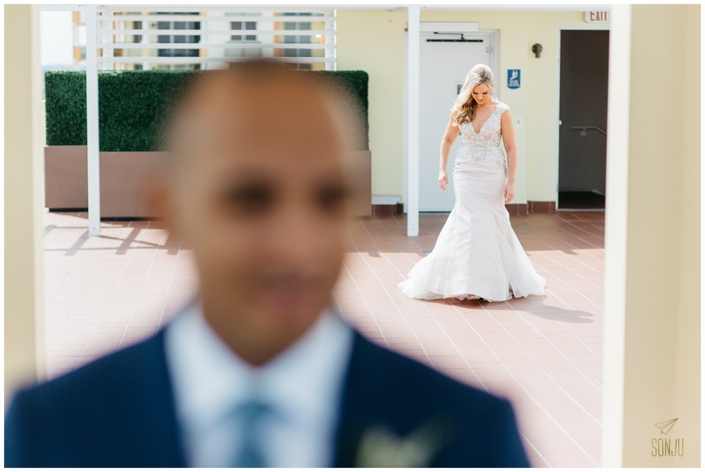 First look wedding photography at the Pelican Grand Resort Fort Lauderdale Florida