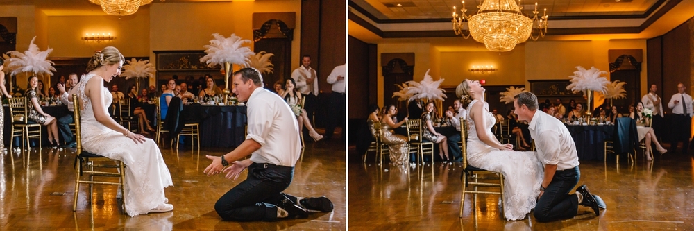 Garter toss at Signature Grand South Florida wedding 