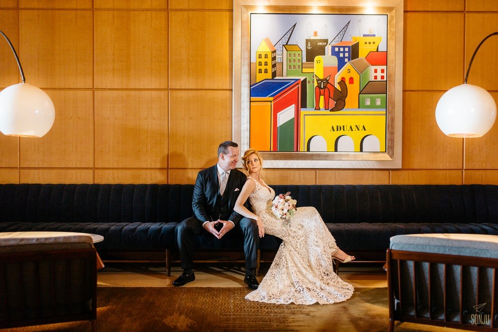 Bride and Groom portrait at the Four Seasons Miami Florida 