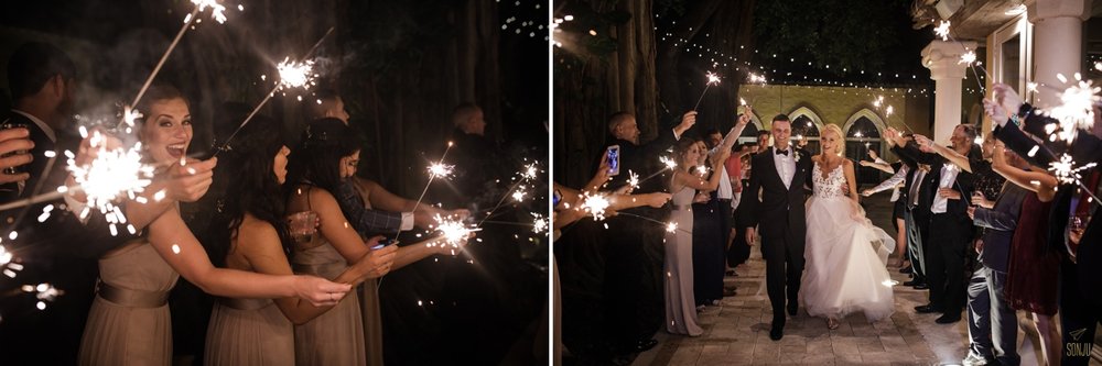South Florida wedding photographers - Sparkler exit
