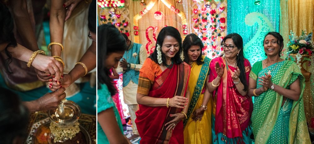 Women-sing-at-Indian-Engagement-ceremony-sarasota-florida
