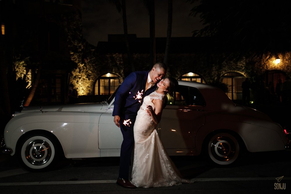Miami-wedding-photographer-sparklers-and-classic-car