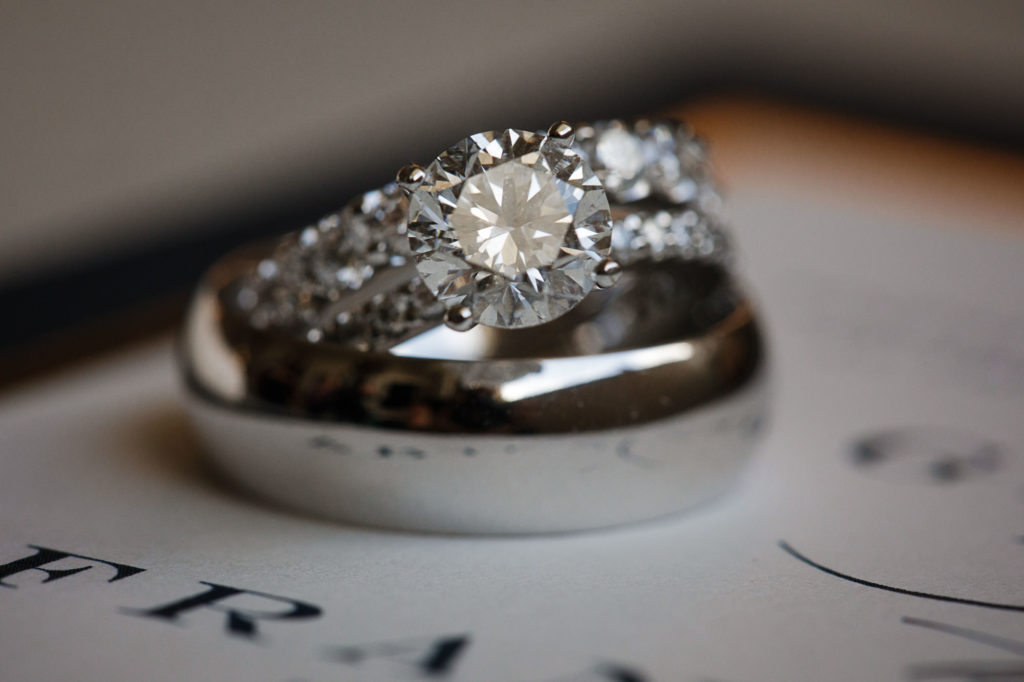 Macro photograph of wedding rings