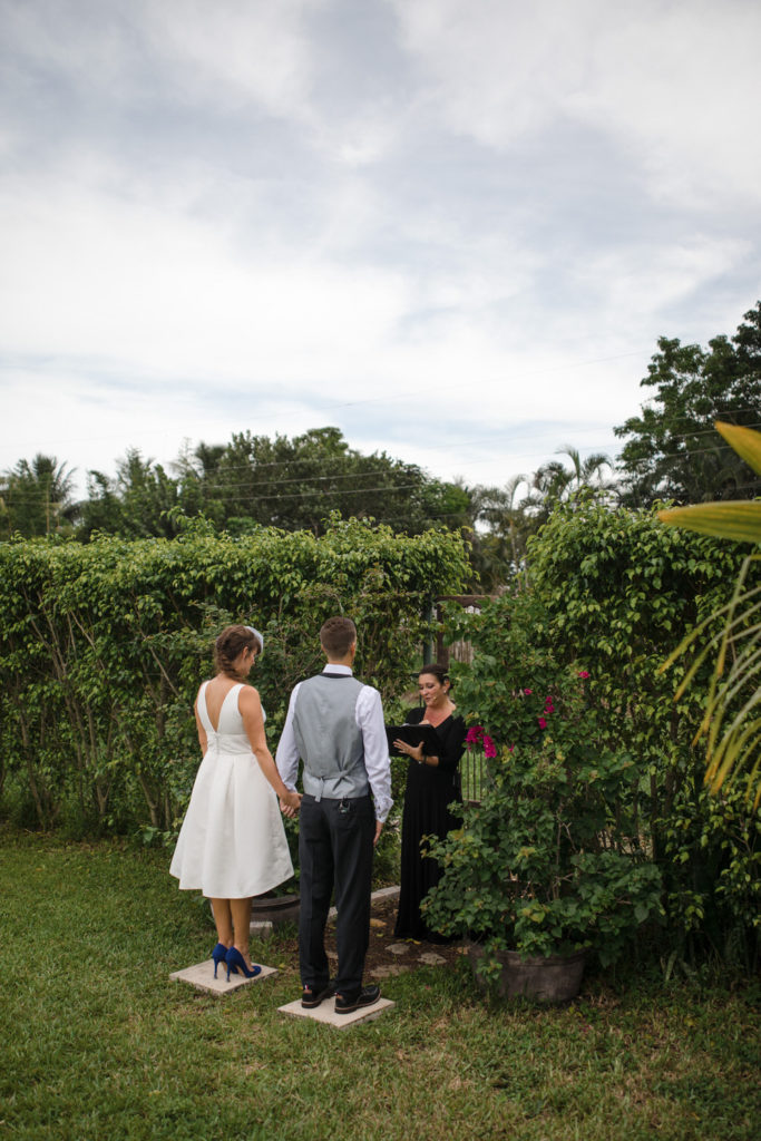 Palm Beach backyard wedding ceremony 